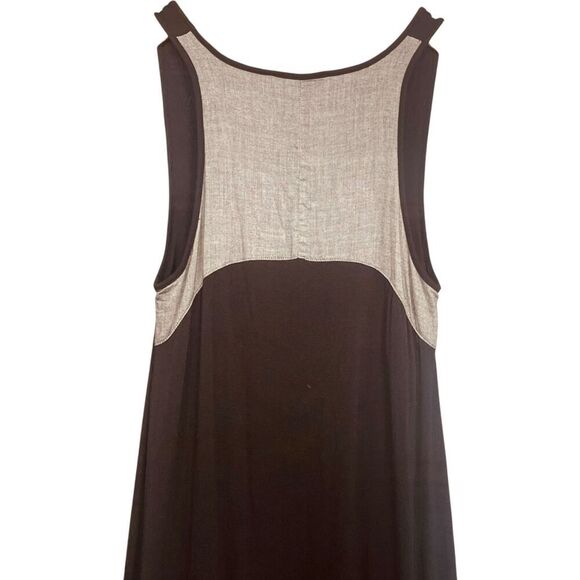 VINCE Sleeveless Soft Modal Jersey Chambray Back Maxi Tank Dress - Picture 9 of 12